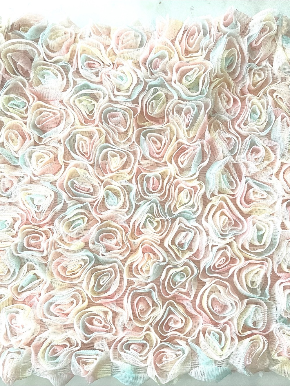 Women’s Midi Skirt with Pastel Rose Rosette Detail - Pink & Cream